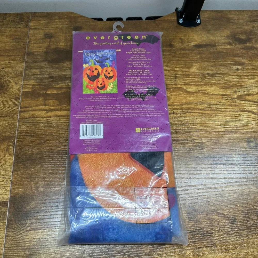 Evergreen Suede Reflections Halloween House Flag Spooky Boos Pumpkins 29x43 NEW